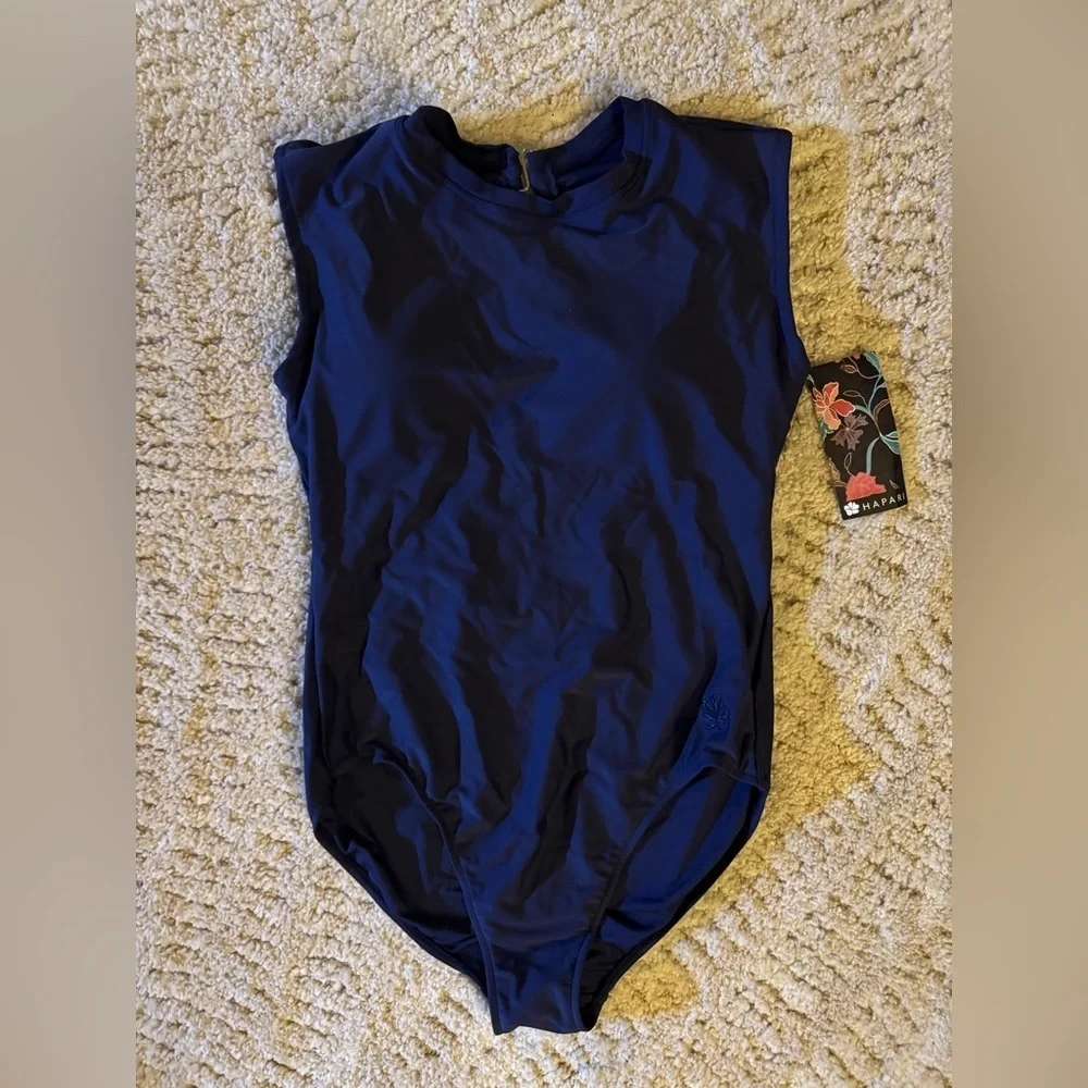 NWT- size L - Hapari Blue One Piece Swimsuit with Keyhole Back